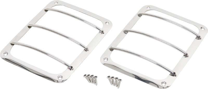 Jeep JK Taillight Guard Pair 07-18 Wrangler JK Polished Silver Kentrol