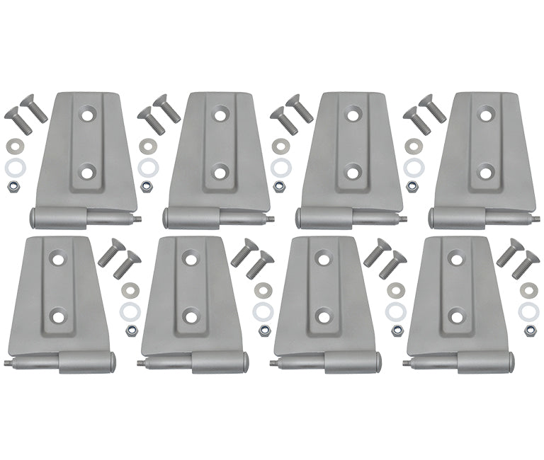 Jeep JK Door Hinge Set 8 Pieces 4 Door 07-18 Wrangler JK Bare Grey Kentrol